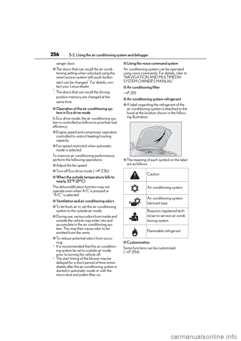 LEXUS IS300 2021 Owners Manual 2565-2. Using the air conditioning system and defogger
senger door.
●The doors that can recall the air condi-
tioning setting when unlocked using the
smart access system with push-button
start can LEXUS IS300 2021 Owners Manual 2565-2. Using the air conditioning system and defogger
senger door.
●The doors that can recall the air condi-
tioning setting when unlocked using the
smart access system with push-button
start can