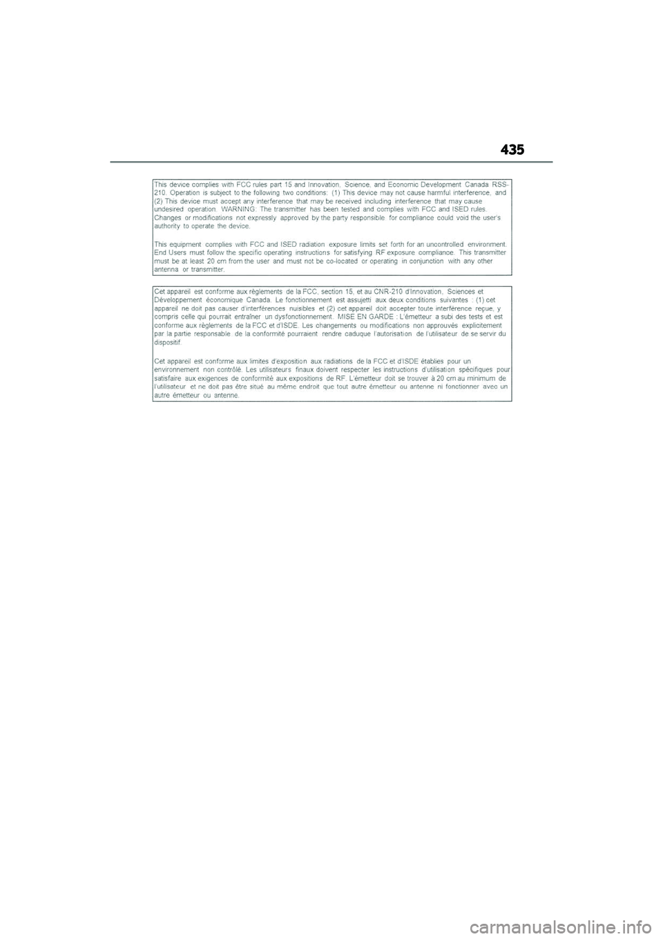 LEXUS IS350 2022  Owners Manual 435 