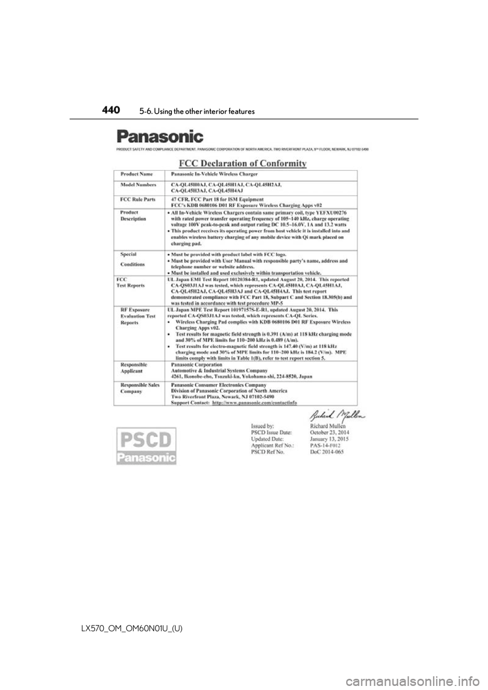 LEXUS LX570 2016 Owners Manual 440
LX570_OM_OM60N01U_(U) 5-6. Using the other interior features LEXUS LX570 2016 Owners Manual 440
LX570_OM_OM60N01U_(U) 5-6. Using the other interior features