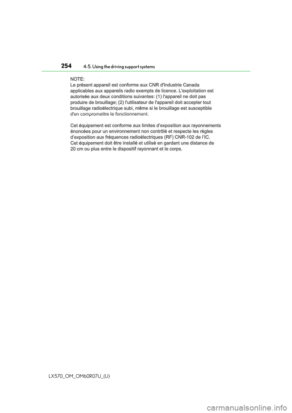LEXUS LX570 2019  Owners Manual 254
LX570_OM_OM60R07U_(U) 4-5. Using the driving support systems 