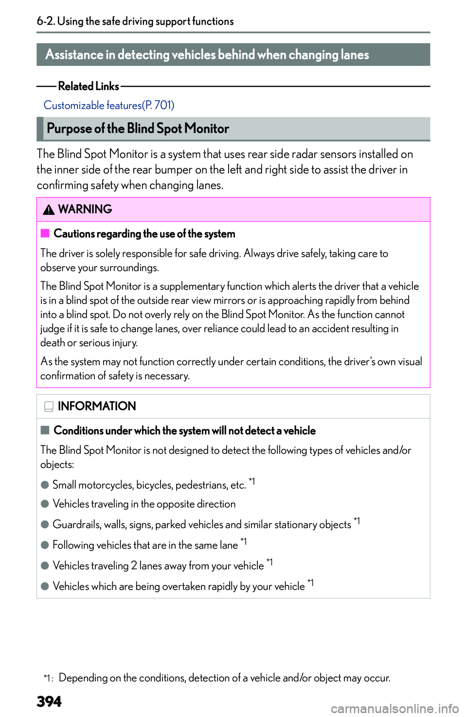 LEXUS NX250 350 2023  Owners Manual �A�s�s�i�s�t�a�n�c�e��i�n��d�e�t�e�c�t�i�n�g��v�e�h�i�c�l�e�s��b�e�h�i�n�d��w�h�e�n��c�h�a�n�g�i�n�g��l�a�n�e�s
��R�e�l�a�t�e�d��L�i�n�k�s�
�C�u�s�t�o�m�i�z�a�b�l�e� �f�e�a�t�u�r�e�s�(�P�.� 
