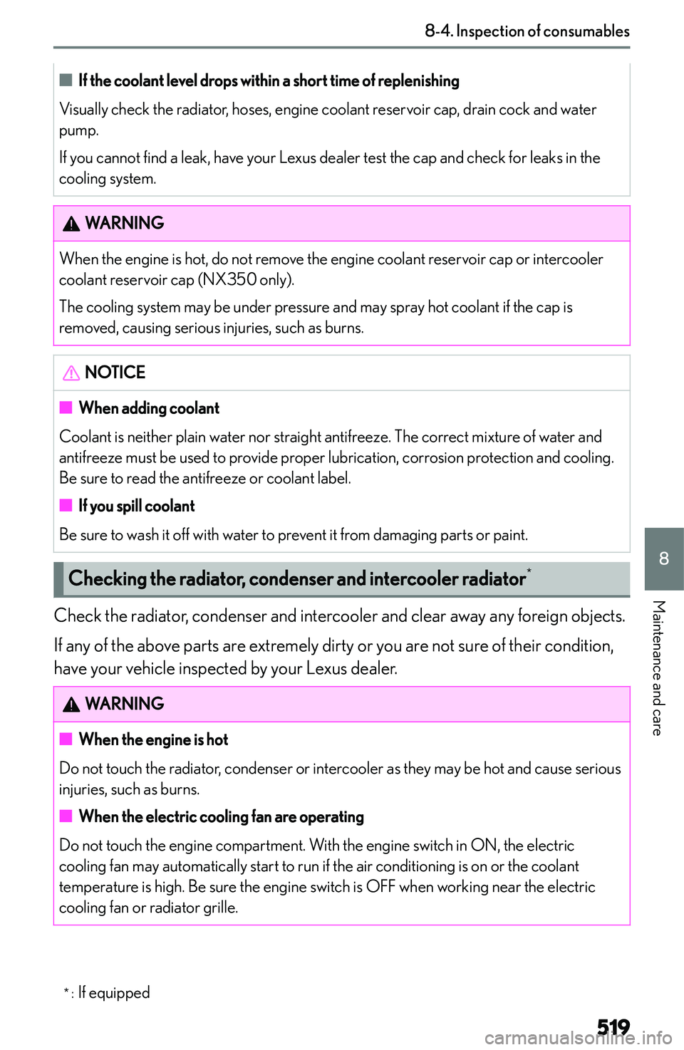 LEXUS NX250 350 2023  Owners Manual �