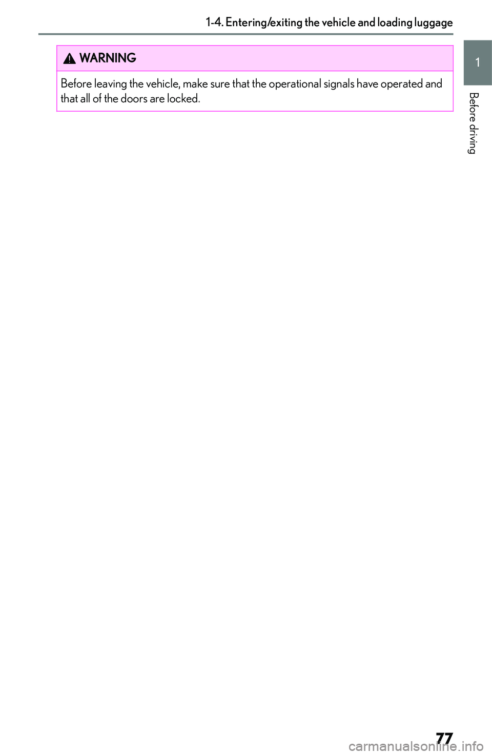 LEXUS NX250 350 2023 Manual PDF �W�A�R�N�I�N�G�B�e�f�o�r�e� �l�e�a�v�i�n�g� �t�h�e� �v�e�h�i�c�l�e�,� �m�a�k�e� �s�u�r�e� �t�h�a�t� �t�h�e� �o�p�e�r�a�t�i�o�n�a�l� �s�i�g�n�a�l�s� �h�a�v�e� �o�p�e�r�a�t�e�d� �a�n�d�t�h�a�t� �a�l�l� 