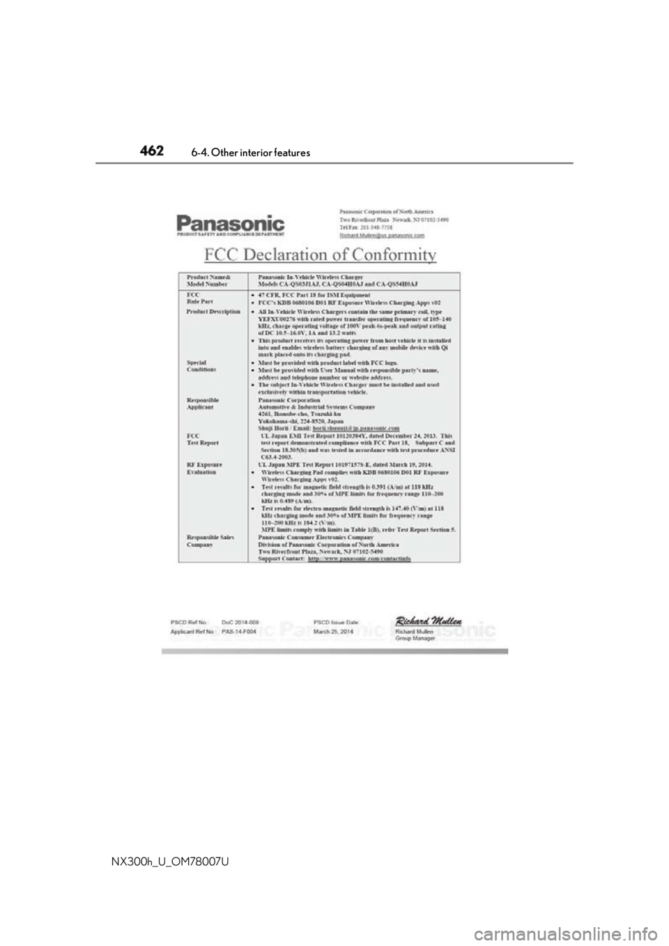 LEXUS NX300h 2015  Owners Manual 462 6-4. Other interior features
NX300h_U_OM78007U 