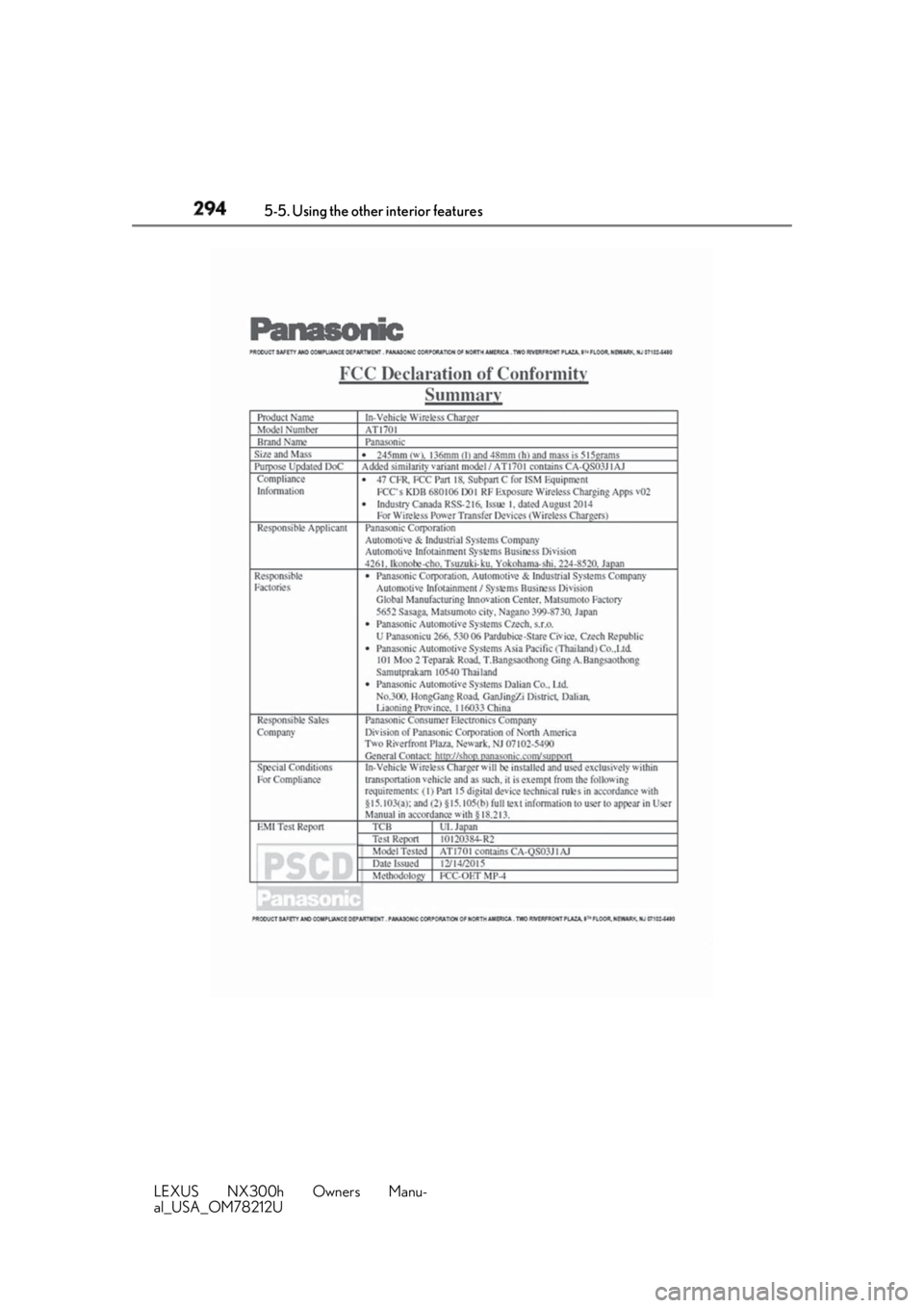 LEXUS NX300h 2018 Owners Manual 294 5-5. Using the other interior features
LEXUS NX300h Owners Manu-
al_USA_OM78212U LEXUS NX300h 2018 Owners Manual 294 5-5. Using the other interior features
LEXUS NX300h Owners Manu-
al_USA_OM78212U