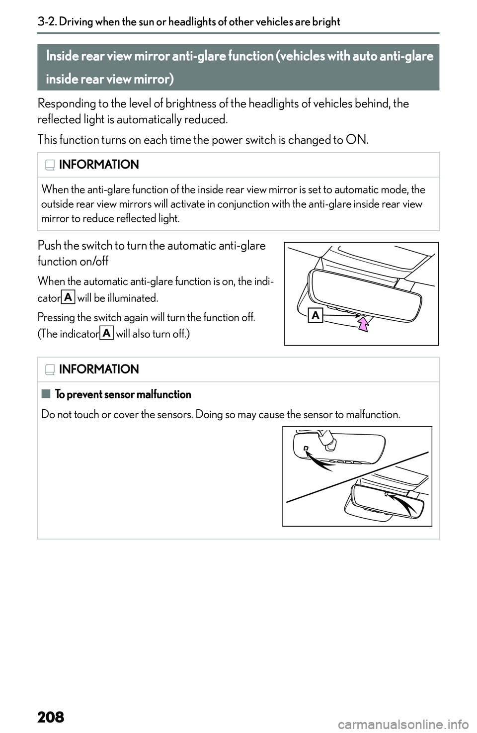 LEXUS NX300h 2022  Owners Manual �I�n�s�i�d�e��r�e�a�r��v�i�e�w��m�i�r�r�o�r��a�n�t�i�-�g�l�a�r�e��f�u�n�c�t�i�o�n��(�v�e�h�i�c�l�e�s��w�i�t�h��a�u�t�o��a�n�t�i�-�g�l�a�r�e�i�n�s�i�d�e��r�e�a�r��v�i�e�w��m�i�r�r�o�r�)
�R�