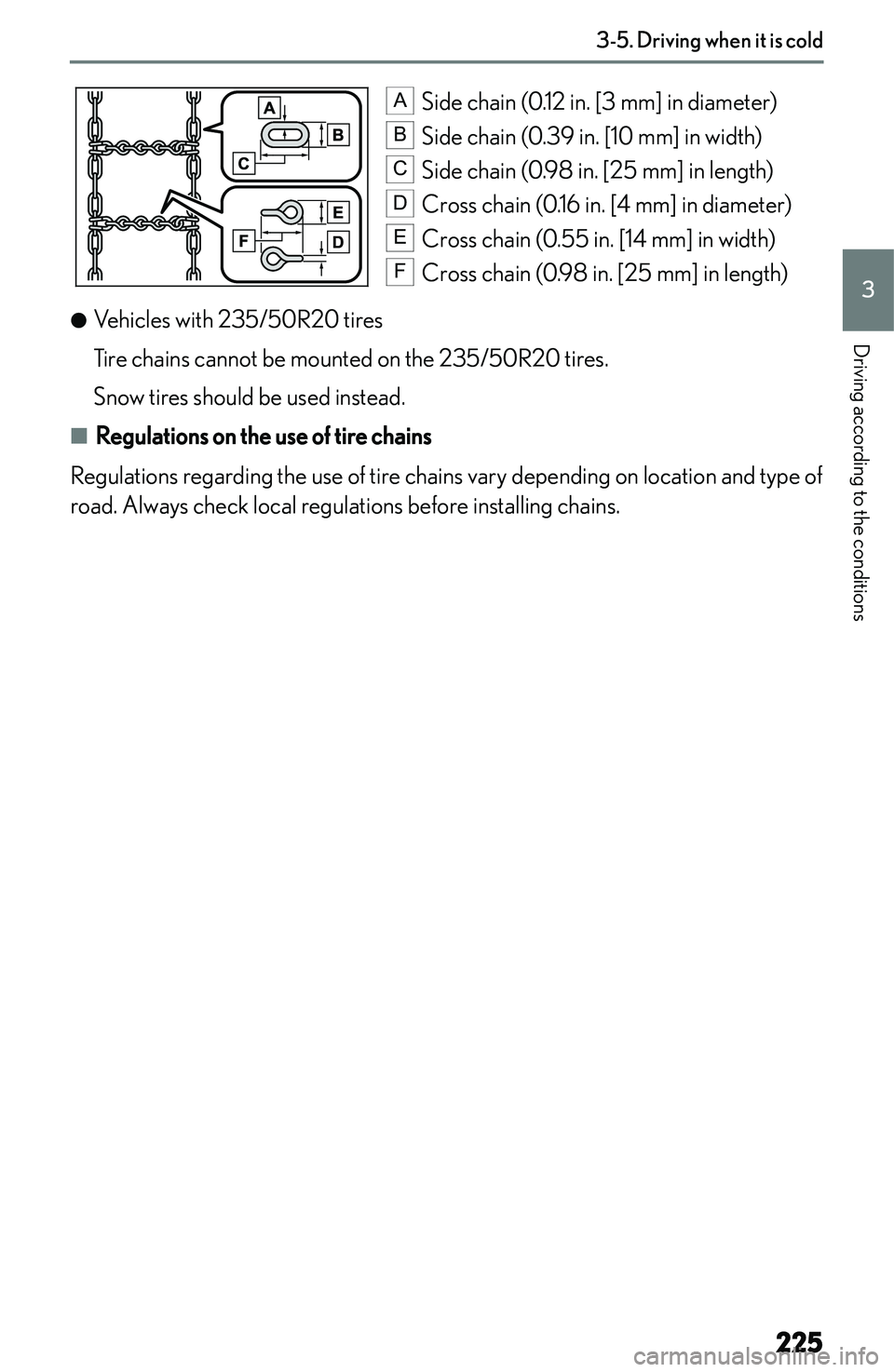 LEXUS NX300h 2022  Owners Manual � �A�S�i�d�e� �c�h�a�i�n� �(�0�.�1�2� �i�n�.� �[�3� �m�m�@� �i�n� �d�i�a�m�e�t�e�r�)�B
�S�i�d�e� �c�h�a�i�n� �(�0�.�3�9� �i�n�.� �[�1�0� �m�m�@� �i�n� �w�i�d�t�h�)
�C
�S�i�d�e� �c�h�a�i�n� �(�0�.�9�8�