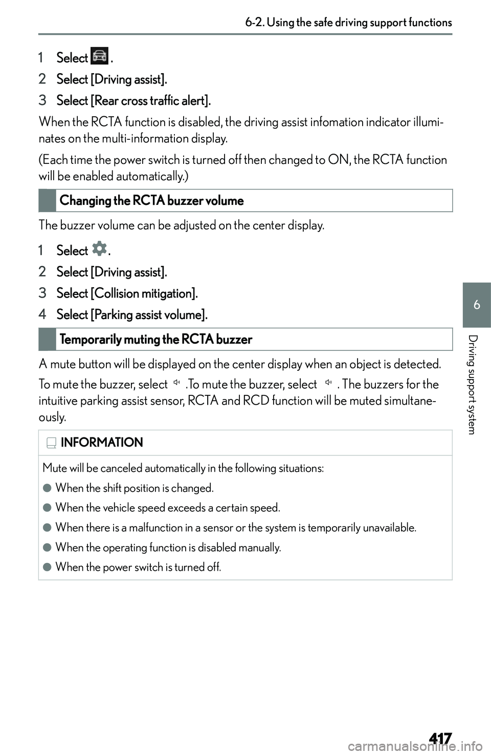 LEXUS NX300h 2022  Owners Manual �1�S�e�l�e�c�t� � �.
�2 �S�e�l�e�c�t� �[�D�r�i�v�i�n�g� �a�s�s�i�s�t�@�.
�3 �S�e�l�e�c�t� �[�R�e�a�r� �c�r�o�s�s� �t�r�a�f�f�i�c� �a�l�e�r�t�@�.
�W�h�e�n� �t�h�e� �R�C�T�A� �f�u�n�c�t�i�o�n� �i�s� �d�