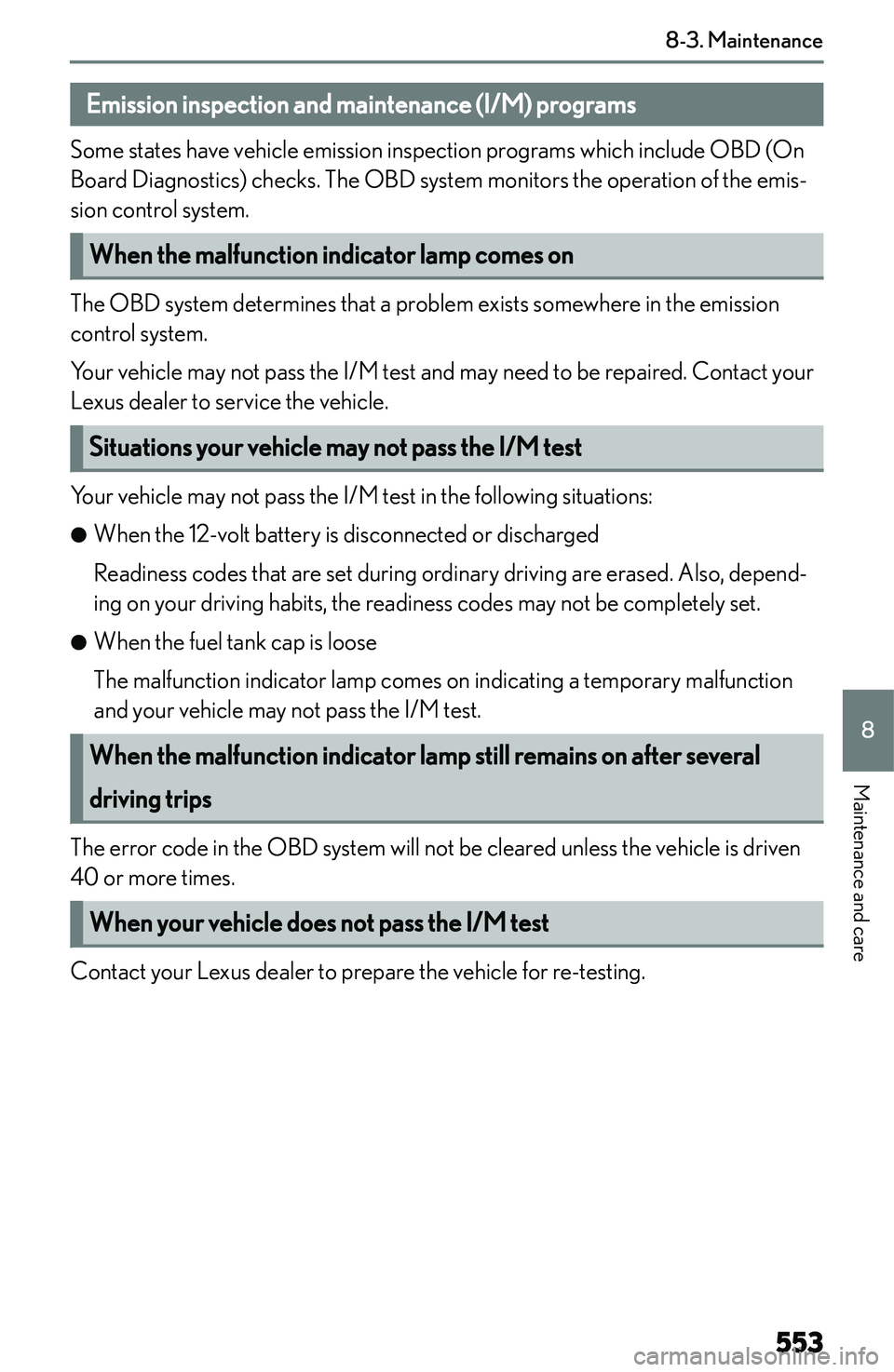 LEXUS NX300h 2022  Owners Manual �E�m�i�s�s�i�o�n��i�n�s�p�e�c�t�i�o�n��a�n�d��m�a�i�n�t�e�n�a�n�c�e��(�I�/�M�)��p�r�o�g�r�a�m�s
�S�o�m�e� �s�t�a�t�e�s� �h�a�v�e� �v�e�h�i�c�l�e� �e�m�i�s�s�i�o�n� �i�n�s�p�e�c�t�i�o�n� �p�r�o�g�
