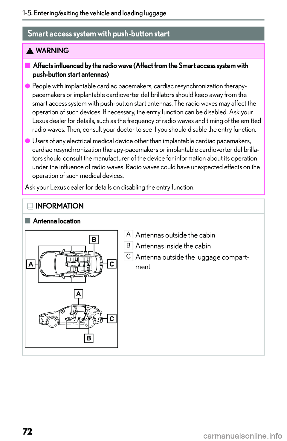 LEXUS NX300h 2022 Manual PDF �S�m�a�r�t��a�c�c�e�s�s��s�y�s�t�e�m��w�i�t�h��p�u�s�h�-�b�u�t�t�o�n��s�t�a�r�t�W�A�R�N�I�N�G�