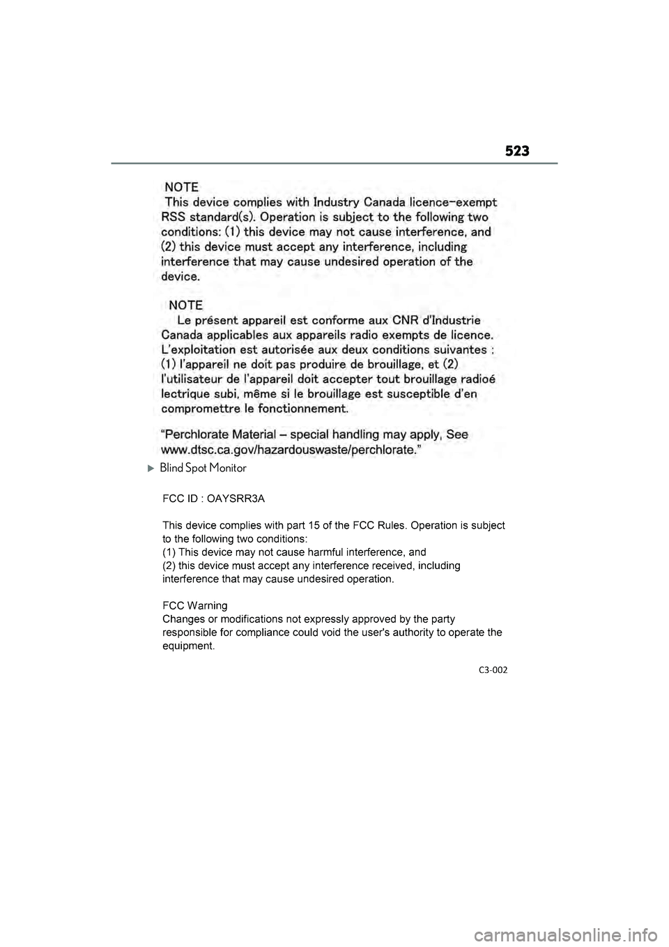 LEXUS RX450h 2022 Owners Manual 523
Blind Spot Monitor LEXUS RX450h 2022 Owners Manual 523
Blind Spot Monitor