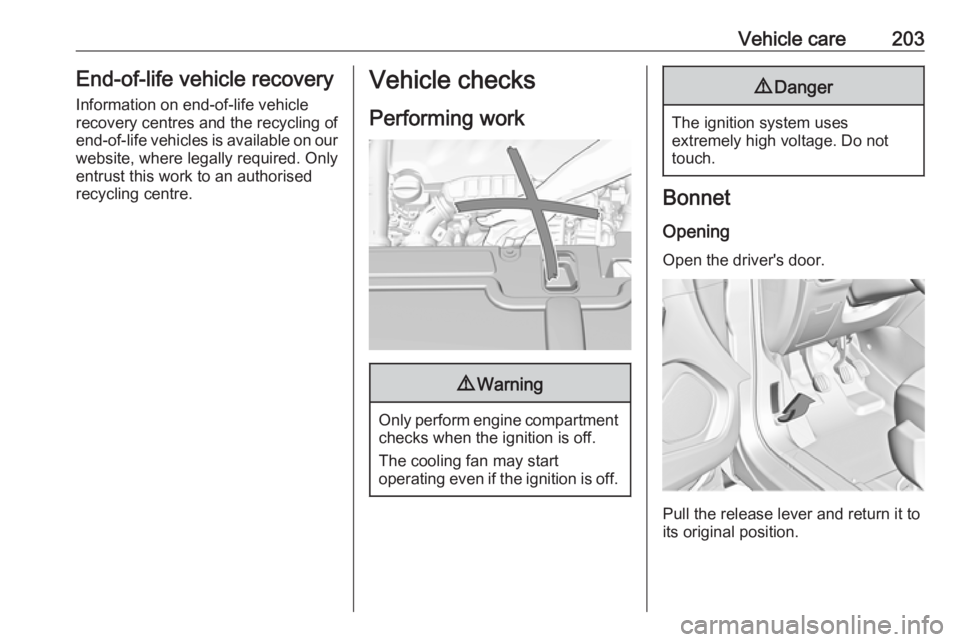 OPEL GRANDLAND X 2019 Manual user Vehicle care203End-of-life vehicle recovery
Information on end-of-life vehicle
recovery centres and the recycling of
end-of-life vehicles is available on our website, where legally required. Only
entr OPEL GRANDLAND X 2019 Manual user Vehicle care203End-of-life vehicle recovery
Information on end-of-life vehicle
recovery centres and the recycling of
end-of-life vehicles is available on our website, where legally required. Only
entr