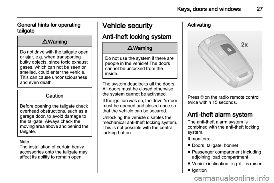 OPEL ZAFIRA TOURER 2013 Owners Guide OPEL ZAFIRA TOURER 2013 Owners Guide