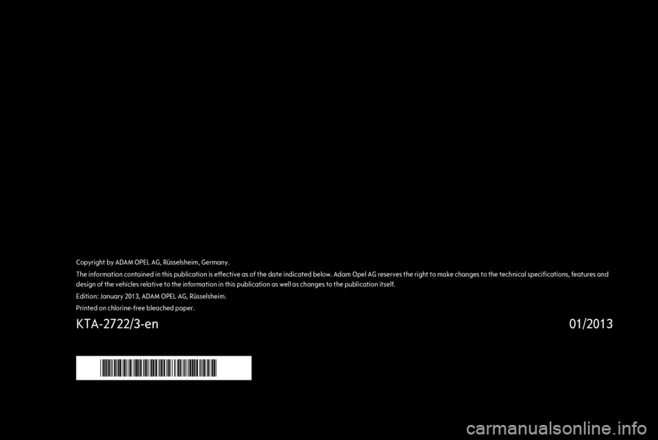OPEL ZAFIRA TOURER 2013.5 Owners Manual OPEL ZAFIRA TOURER 2013.5 Owners Manual