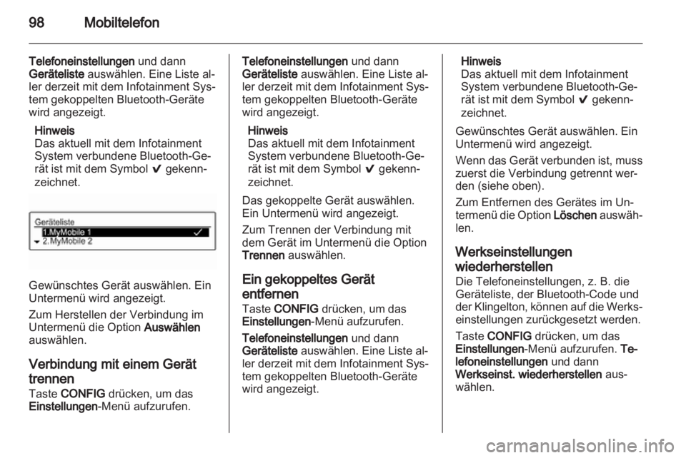 OPEL ADAM 2013  Infotainment-Handbuch (in German) 