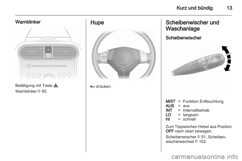 OPEL AGILA 2012.5  Betriebsanleitung (in German) 