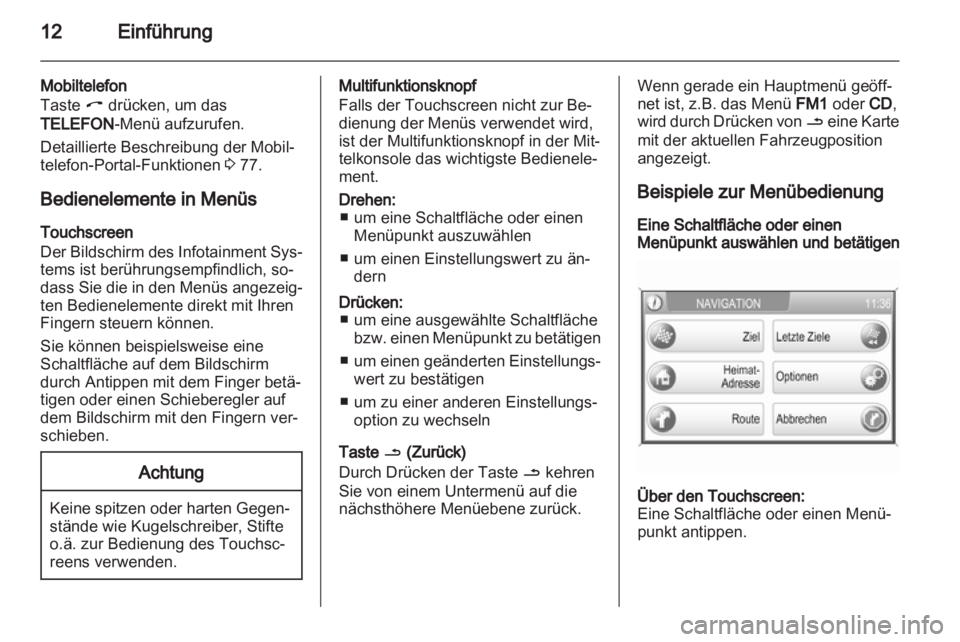 OPEL ANTARA 2012  Infotainment-Handbuch (in German) 