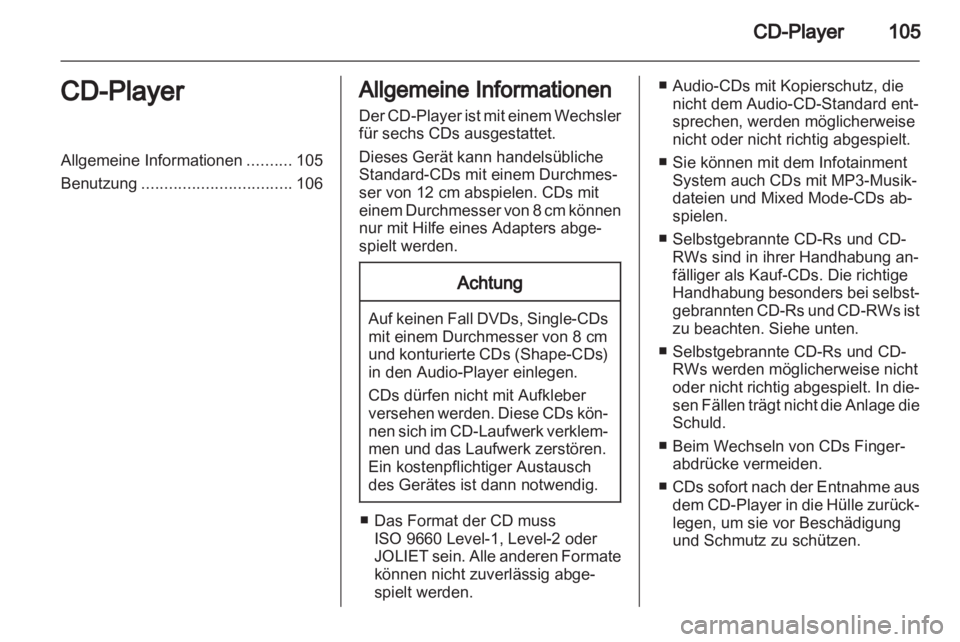OPEL ASTRA H 2012 Infotainment-Handbuch (in German) OPEL ASTRA H 2012 Infotainment-Handbuch (in German)