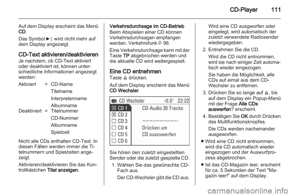 OPEL ASTRA H 2012 Infotainment-Handbuch (in German) OPEL ASTRA H 2012 Infotainment-Handbuch (in German)