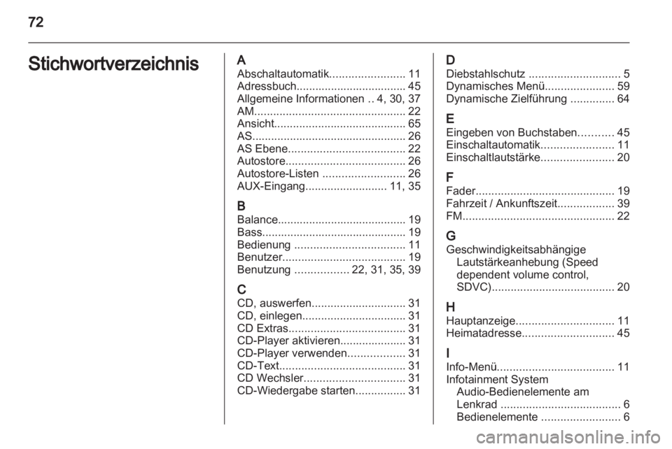 OPEL ASTRA H 2012 Infotainment-Handbuch (in German) OPEL ASTRA H 2012 Infotainment-Handbuch (in German)