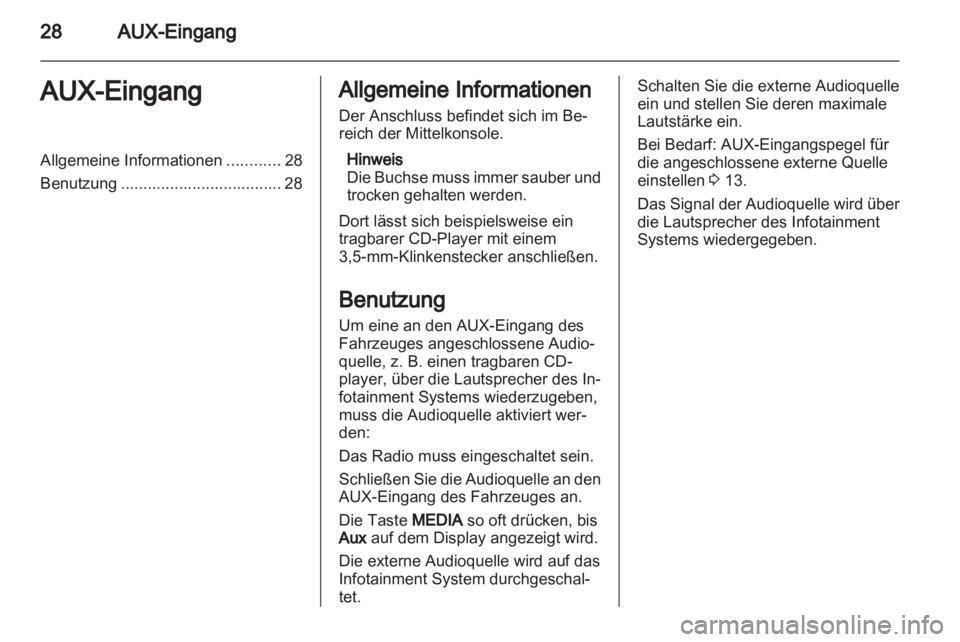 OPEL ASTRA H 2013  Infotainment-Handbuch (in German) 