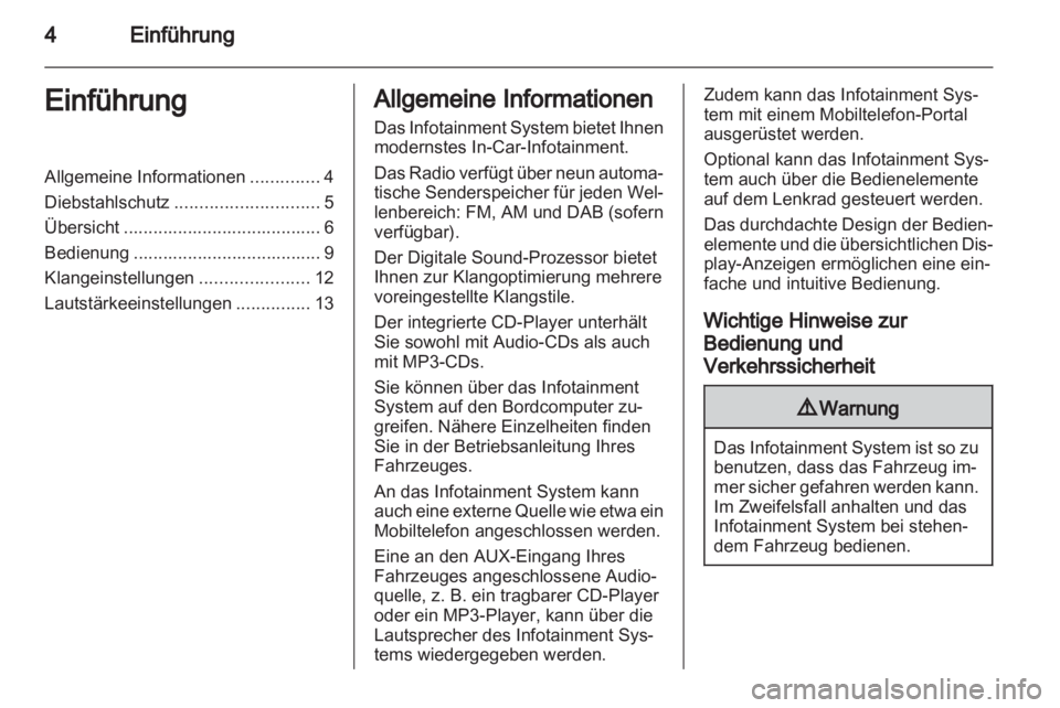 OPEL ASTRA H 2013  Infotainment-Handbuch (in German) 