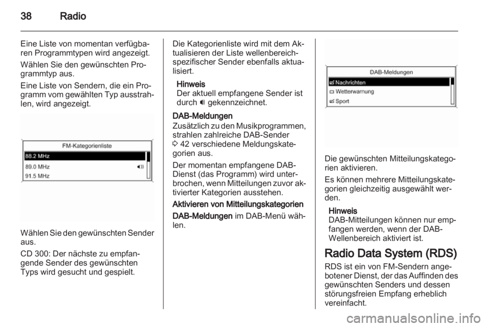 OPEL ASTRA J 2012  Infotainment-Handbuch (in German) 