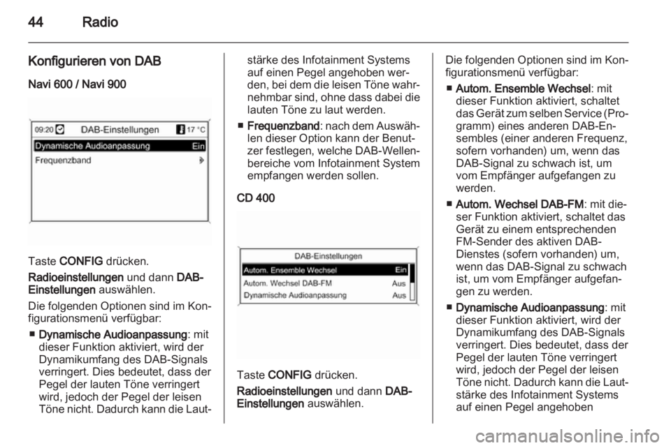 OPEL ASTRA J 2012  Infotainment-Handbuch (in German) 