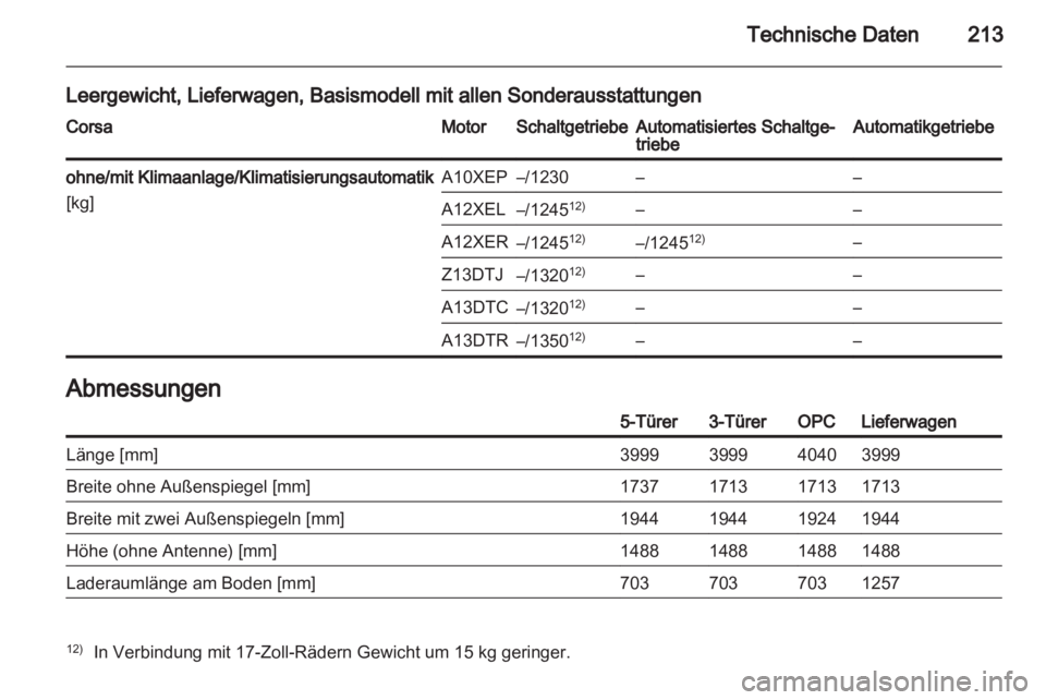 OPEL CORSA 2012.5  Betriebsanleitung (in German) 