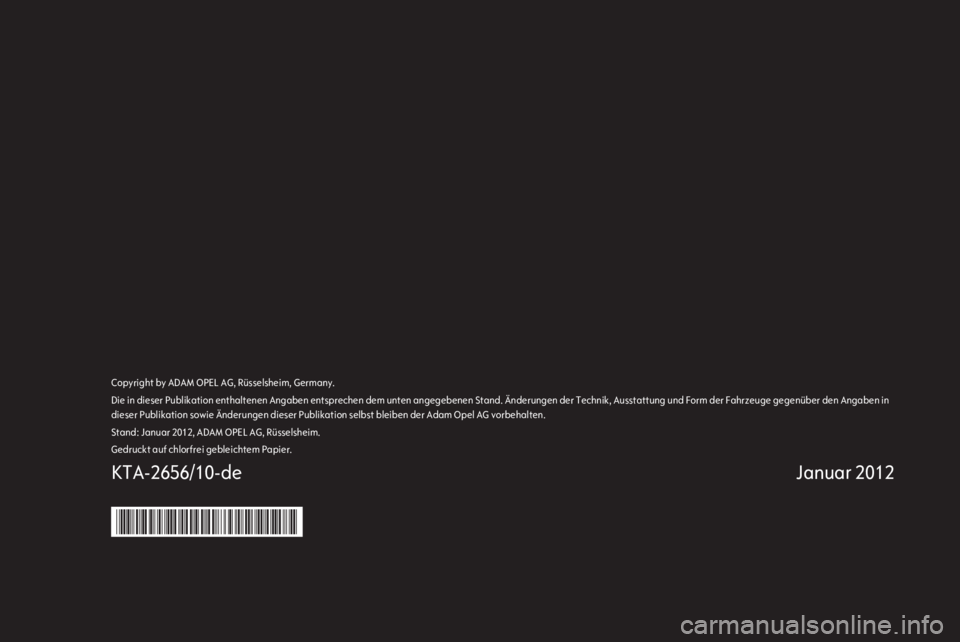 OPEL CORSA 2012.5  Betriebsanleitung (in German) 