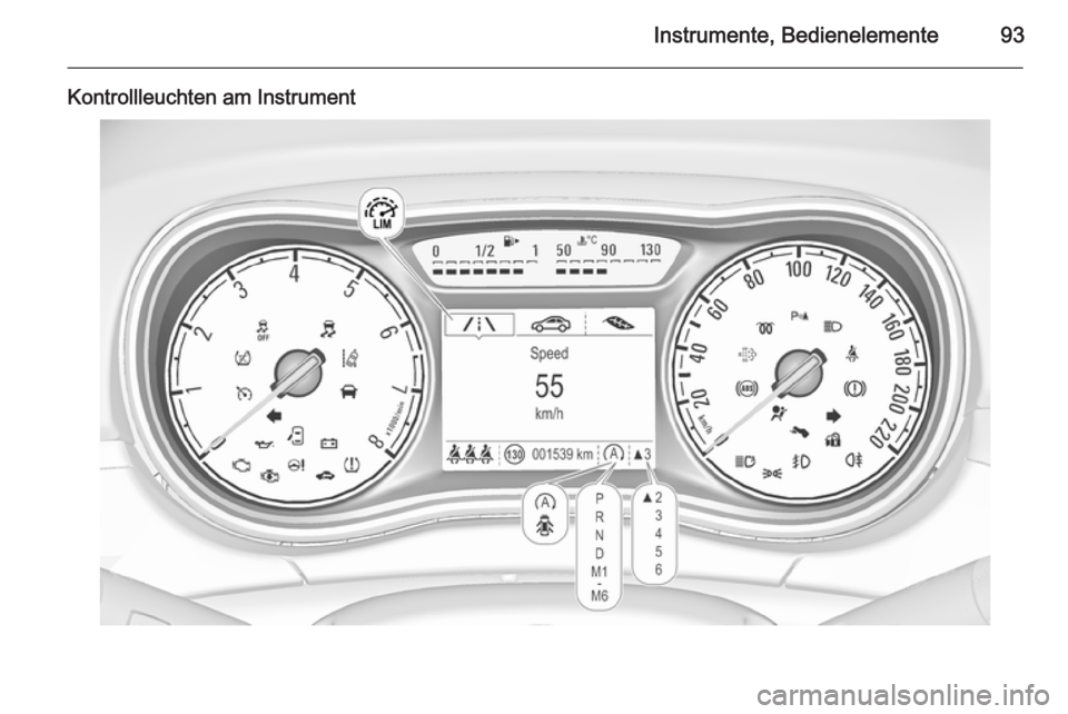 OPEL CORSA 2015.75 Betriebsanleitung (in German) Instrumente, Bedienelemente93
Kontrollleuchten am Instrument OPEL CORSA 2015.75 Betriebsanleitung (in German) Instrumente, Bedienelemente93
Kontrollleuchten am Instrument