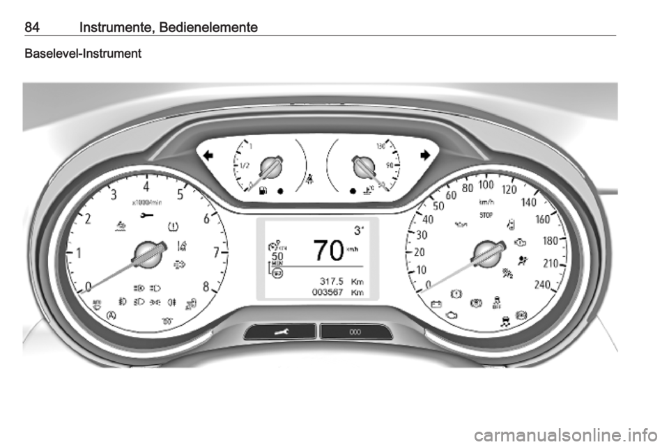 OPEL CROSSLAND X 2018.5  Betriebsanleitung (in German) 84Instrumente, BedienelementeBaselevel-Instrument 