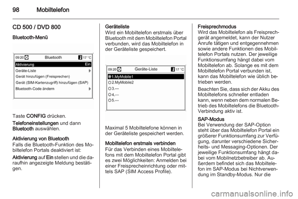 OPEL MERIVA 2011 Infotainment-Handbuch (in German) OPEL MERIVA 2011 Infotainment-Handbuch (in German)