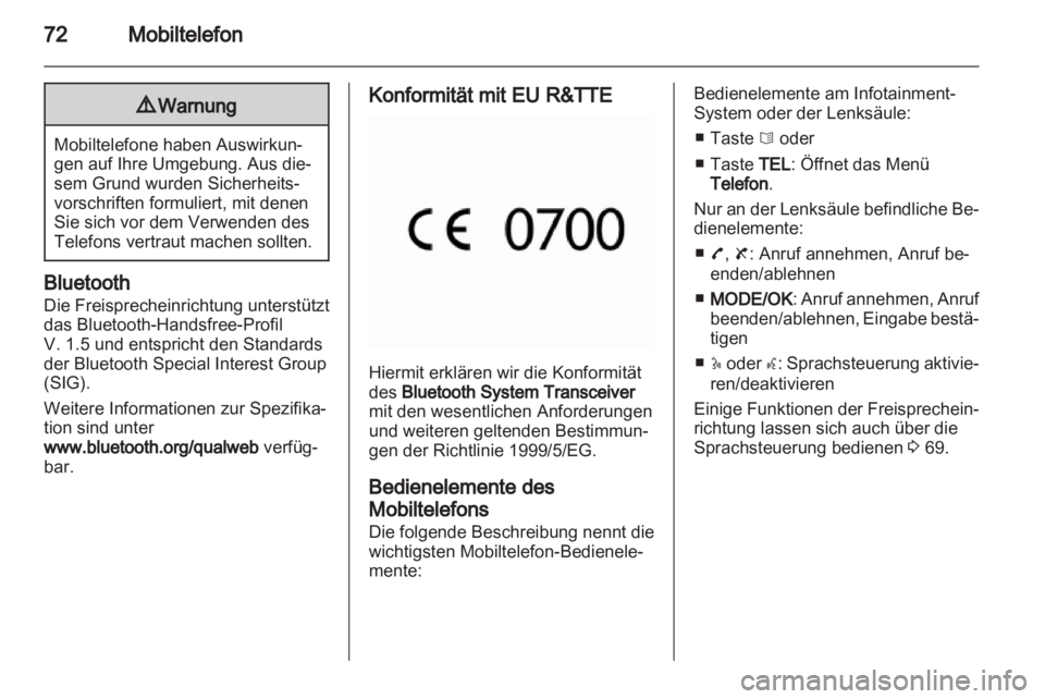 OPEL MOVANO_B 2013.5  Infotainment-Handbuch (in German) 