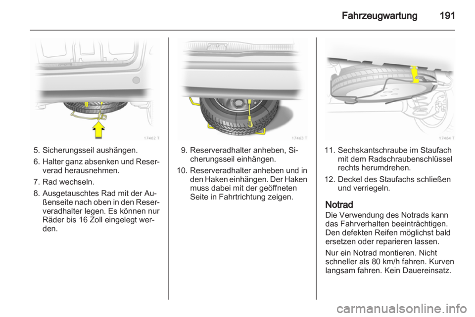 OPEL ZAFIRA 2011.5  Betriebsanleitung (in German) 