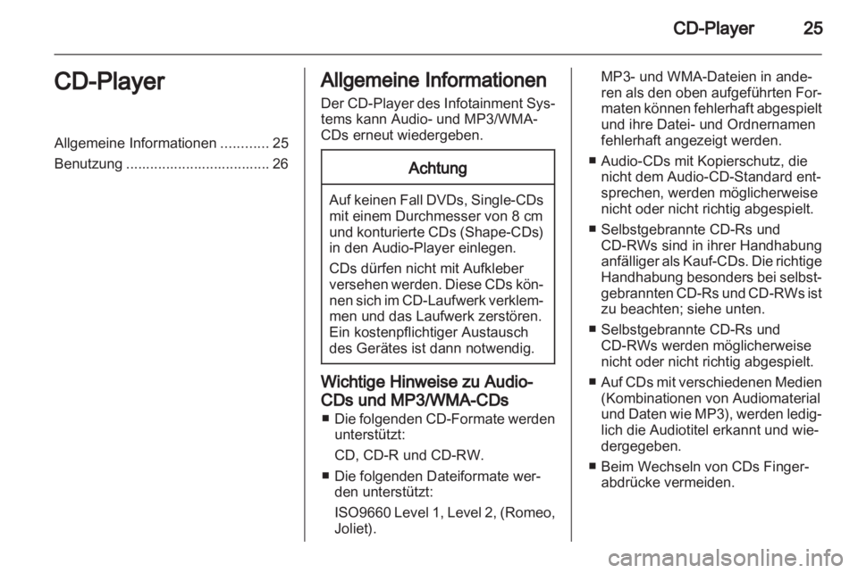 OPEL ZAFIRA B 2014  Infotainment-Handbuch (in German) 