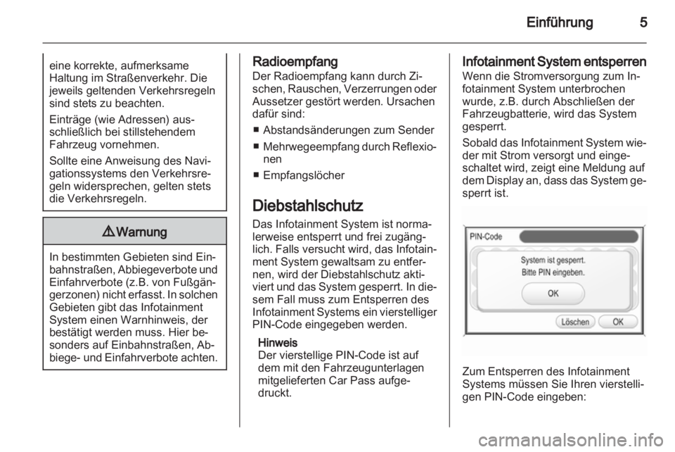 OPEL ZAFIRA B 2014  Infotainment-Handbuch (in German) 