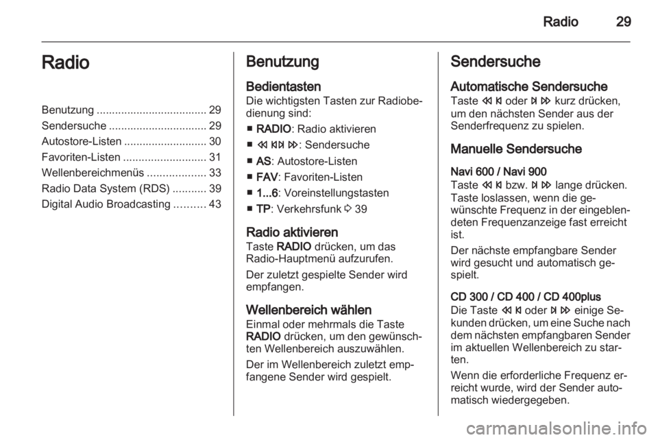 OPEL ZAFIRA C 2013.5  Infotainment-Handbuch (in German) 