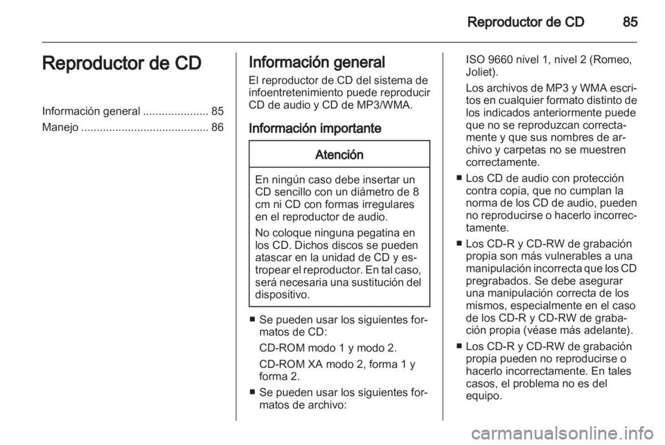 OPEL ADAM 2013  Manual de infoentretenimiento (in Spanish) 