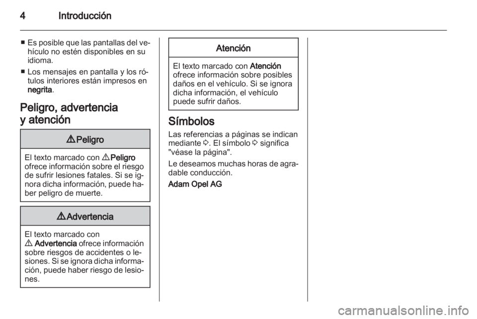 OPEL AGILA 2012  Manual de Instrucciones (in Spanish) 