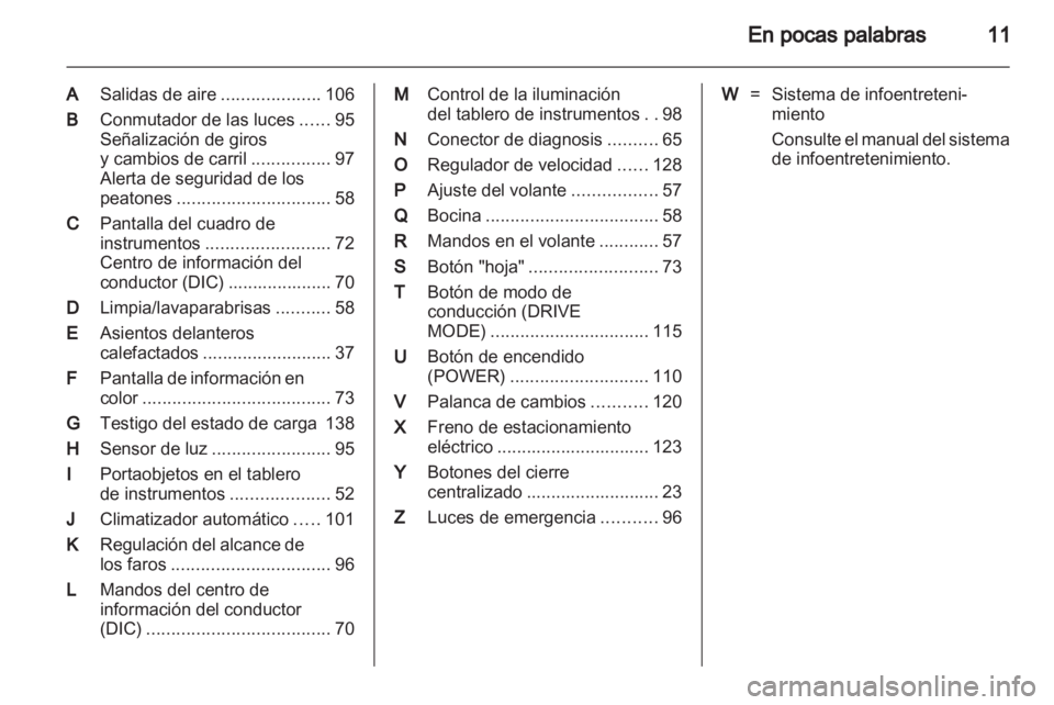 OPEL AMPERA 2012  Manual de Instrucciones (in Spanish) 