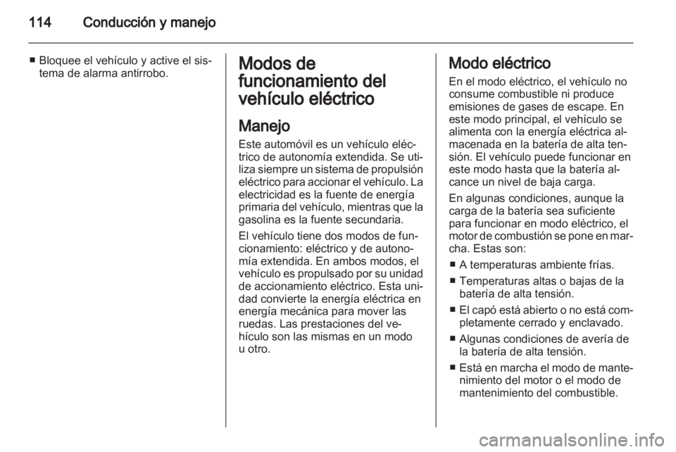 OPEL AMPERA 2012 Manual de Instrucciones (in Spanish) OPEL AMPERA 2012 Manual de Instrucciones (in Spanish)