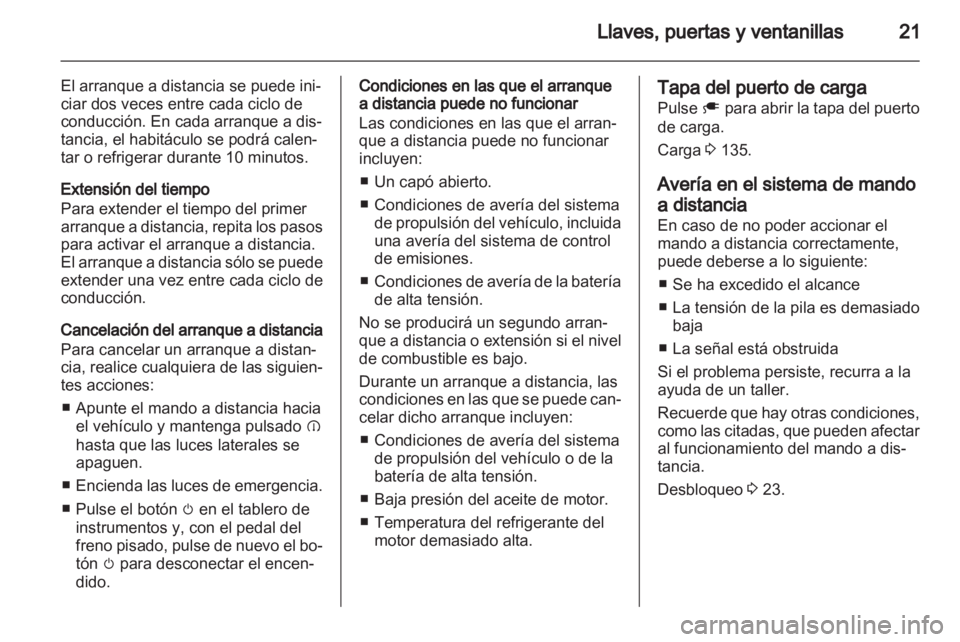 OPEL AMPERA 2012 Manual de Instrucciones (in Spanish) OPEL AMPERA 2012 Manual de Instrucciones (in Spanish)