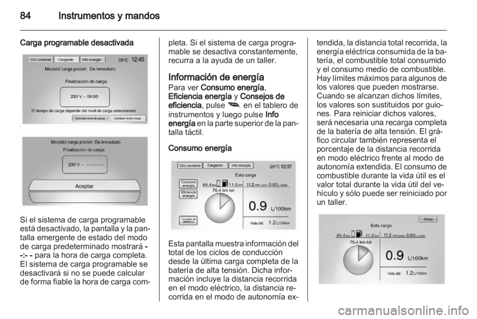 OPEL AMPERA 2012  Manual de Instrucciones (in Spanish) 