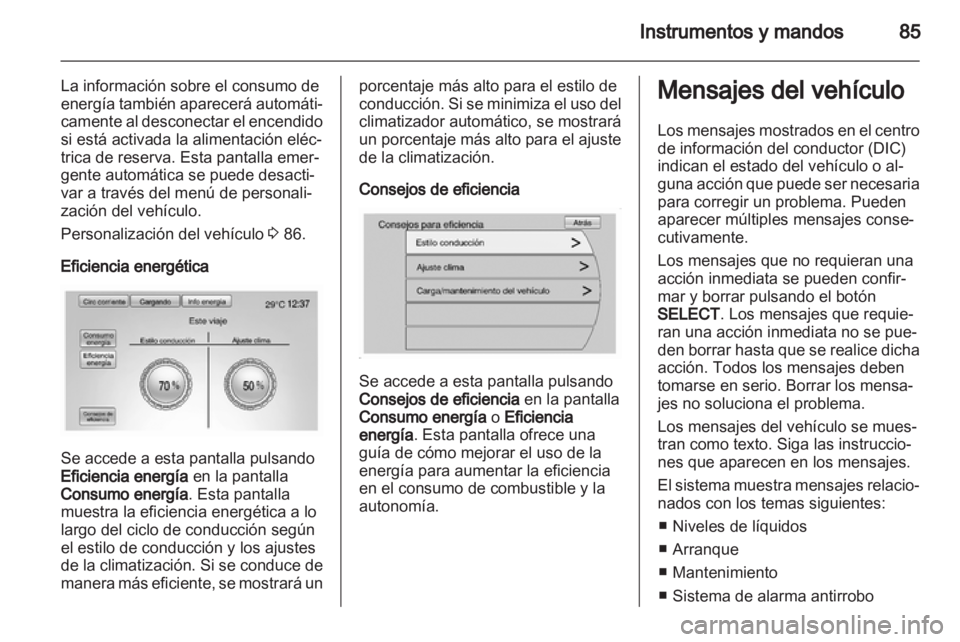 OPEL AMPERA 2012  Manual de Instrucciones (in Spanish) 
