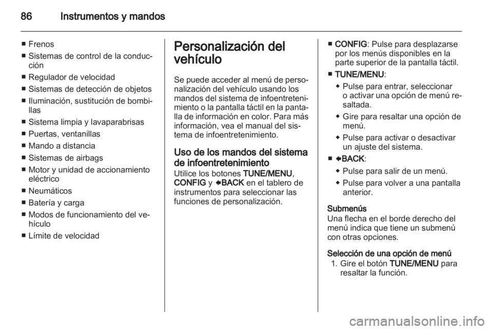 OPEL AMPERA 2012  Manual de Instrucciones (in Spanish) 