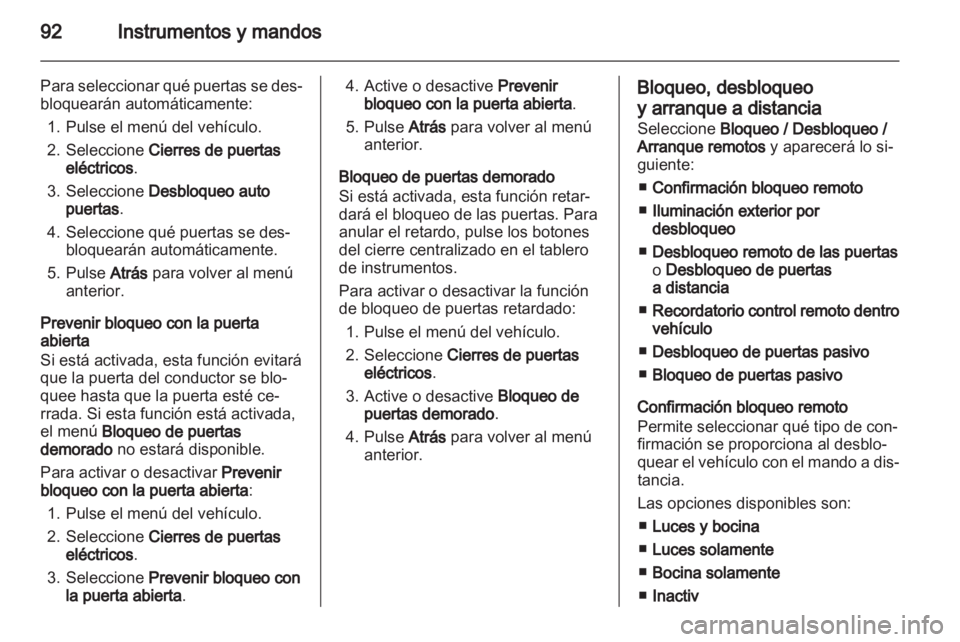 OPEL AMPERA 2012  Manual de Instrucciones (in Spanish) 