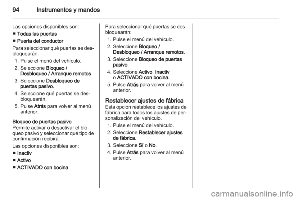 OPEL AMPERA 2012  Manual de Instrucciones (in Spanish) 
