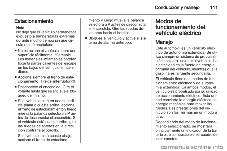 OPEL AMPERA 2012.5 Manual de Instrucciones (in Spanish) OPEL AMPERA 2012.5 Manual de Instrucciones (in Spanish)