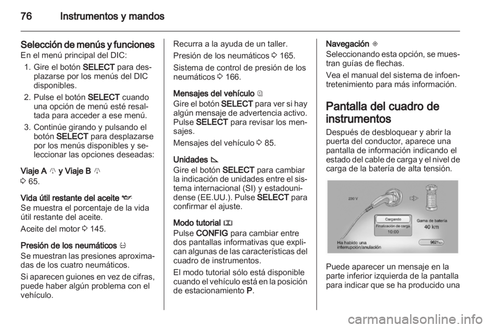 OPEL AMPERA 2012.5 Manual de Instrucciones (in Spanish) OPEL AMPERA 2012.5 Manual de Instrucciones (in Spanish)
